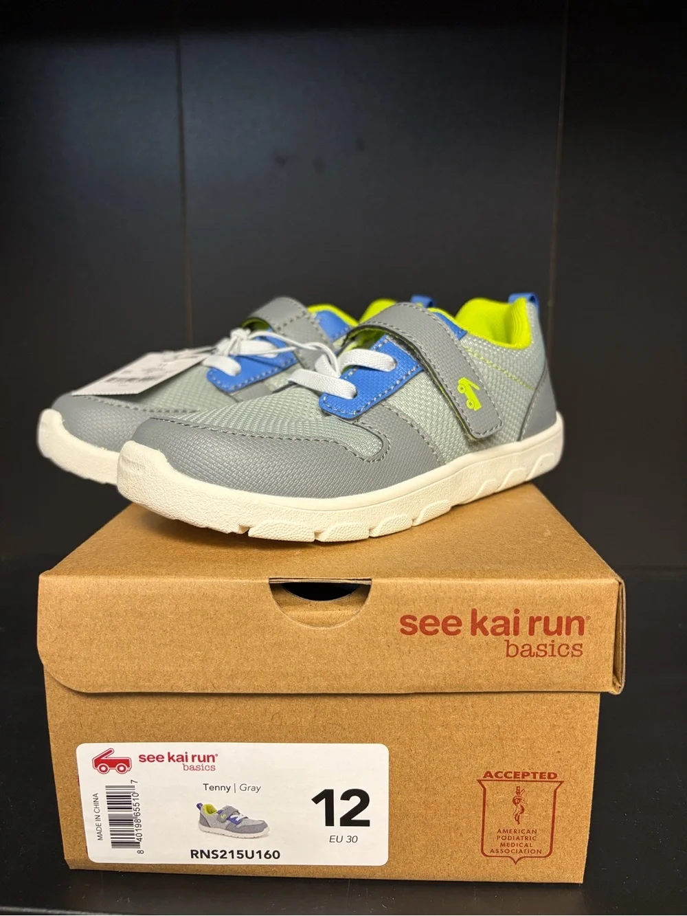 See Kai Run Toddler “Tenny” Gray & Blue Athletic Sneakers